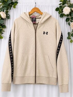 71 - Under Armour Women’s Beige Full Zip Hoodie Sweatshirt Jacket XL